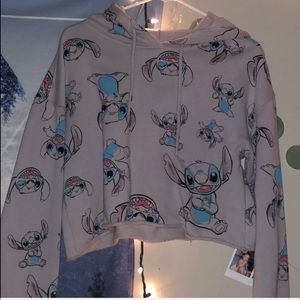 Stitch crop top hoodie